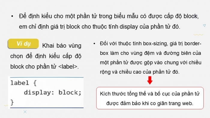 Giáo án điện tử Khoa học máy tính 12 chân trời Bài F12: Định kiểu CSS cho biểu mẫu