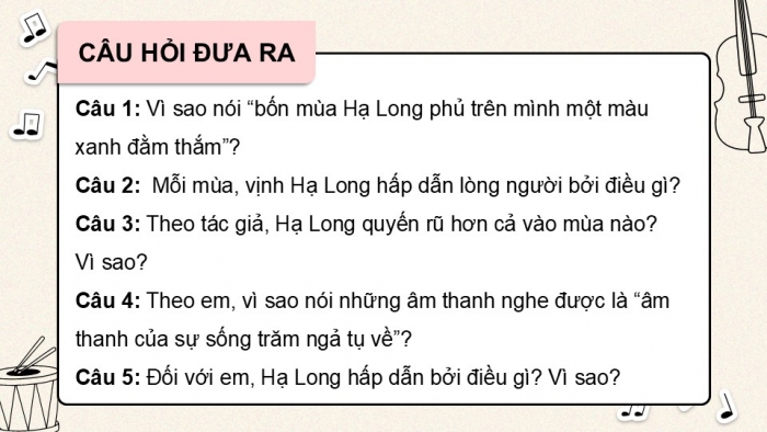 Giáo án điện tử Tiếng Việt 5 chân trời Bài 4: Vịnh Hạ Long