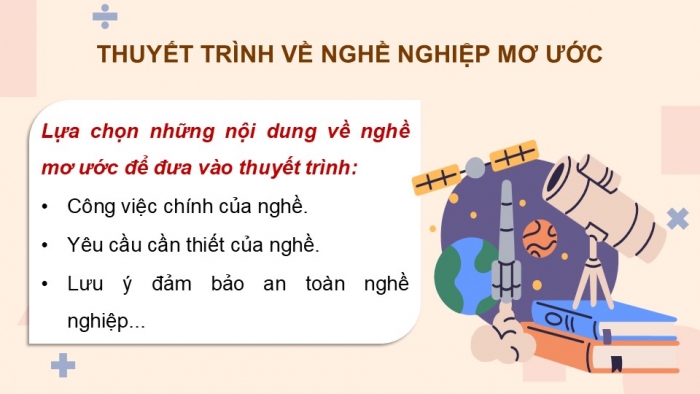 Giáo án điện tử Hoạt động trải nghiệm 5 cánh diều Chủ đề 5: Nghề em mơ ước - Tuần 18