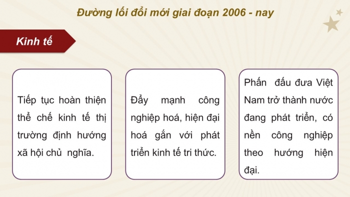 Giáo án điện tử Lịch sử 12 cánh diều Bài 10: Khái quát về công cuộc Đổi mới từ năm 1986 đến nay (P2)