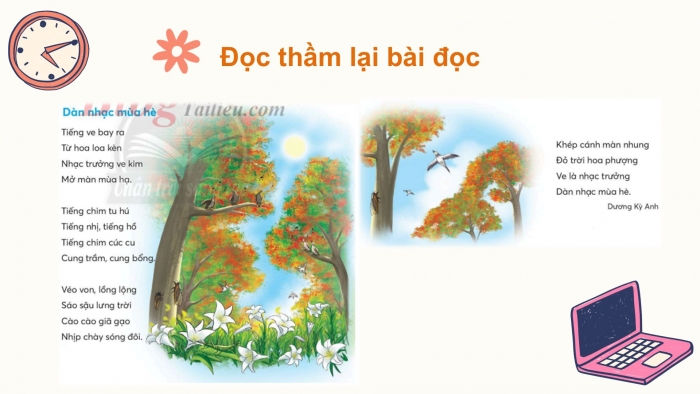 Giáo án điện tử Tiếng Việt 2 chân trời Bài 3: Đọc Dàn nhạc mùa hè