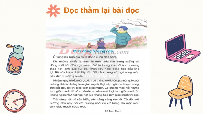 Giáo án điện tử Tiếng Việt 2 chân trời Bài 4: Đọc Mùa đông ở vùng cao, Nghe – viết Mưa cuối mùa, Phân biệt d/gi, iu/iêu, oăn/oăng