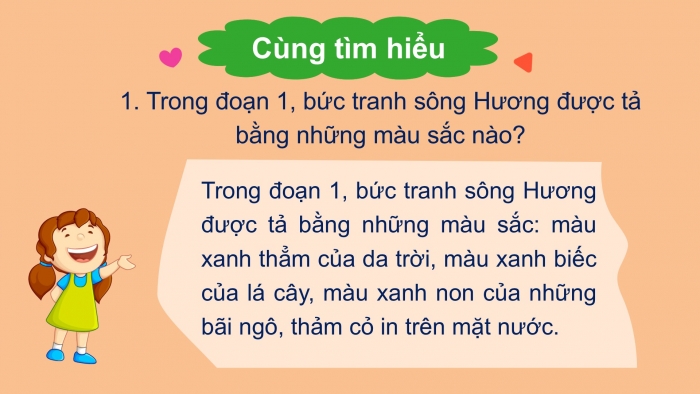 Giáo án điện tử Tiếng Việt 2 chân trời Bài 4: Đọc Sông Hương, Nghe – viết Sông Hương, Phân biệt eo/oe, iu/iêu, an/ang