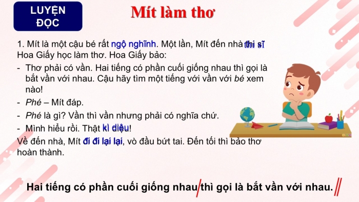 Giáo án điện tử Tiếng Việt 2 cánh diều Bài 3: Mít làm thơ