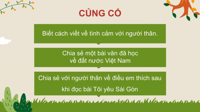 Giáo án điện tử Tiếng Việt 2 chân trời Bài 4: Luyện tập nói, viết về tình cảm với người thân