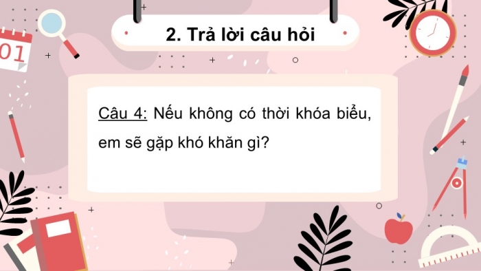 Giáo án điện tử tiếng Việt 2 kết nối Bài 10: Thời khoá biểu