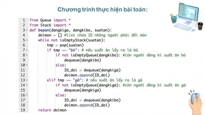 Giáo án điện tử chuyên đề khoa học máy tính 12 kết nối bài 5: Thực hành kiểu dữ liệu ngăn xếp và hàng đợi