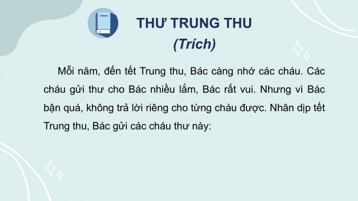 Giáo án điện tử Tiếng Việt 2 cánh diều Bài 32: Thư Trung thu