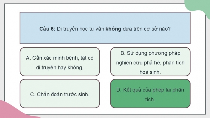 Giáo án điện tử KHTN 9 cánh diều - Phân môn Sinh học Bài tập (Chủ đề 11)