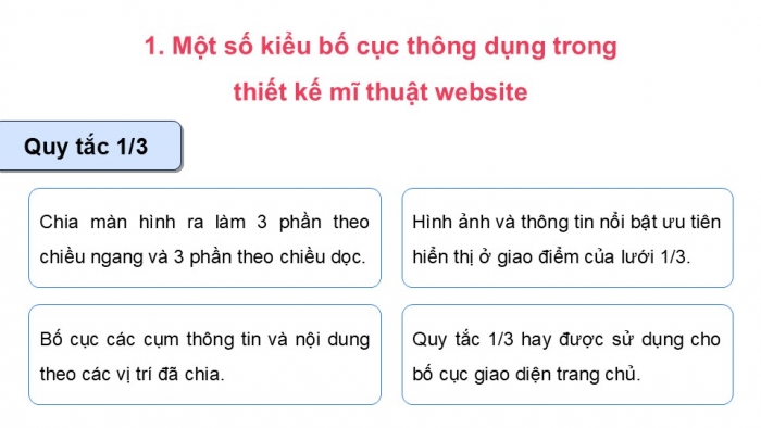 Giáo án điện tử Mĩ thuật 12 Thiết kế mĩ thuật đa phương tiện Kết nối Bài 2: Thiết kế mĩ thuật giao diện website