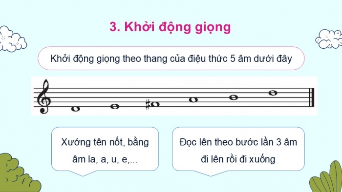 Giáo án điện tử Âm nhạc 9 chân trời Bài 11: Hát Mùa xuân đã về, Nhạc cụ thể hiện giai điệu Bài thực hành số 3