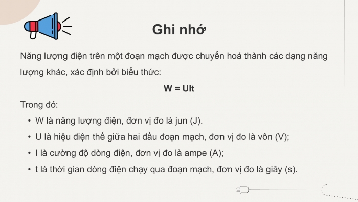 Giáo án điện tử KHTN 9 kết nối - Phân môn Vật lí Bài 13: Năng lượng của dòng điện và công suất điện