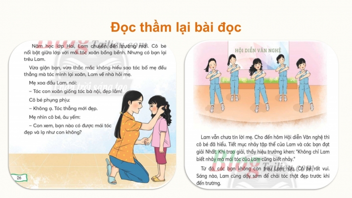 Giáo án điện tử Tiếng Việt 2 chân trời Bài 1: Đọc Tóc xoăn và tóc thẳng