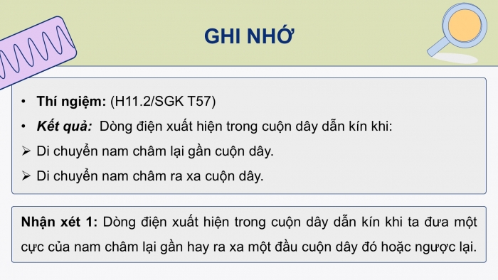 Giáo án điện tử KHTN 9 cánh diều - Phân môn Vật lí Bài 11: Cảm ứng điện từ. Nguyên tắc tạo ra dòng điện xoay chiều