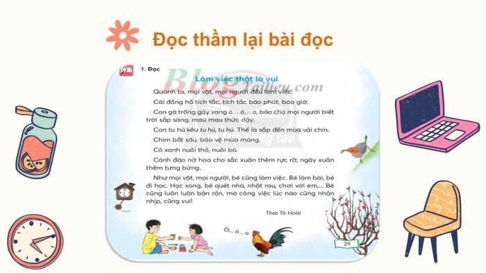 Giáo án điện tử Tiếng Việt 2 chân trời Bài 2: Đọc Làm việc thật là vui, Nghe – viết Làm việc thật là vui, Bảng chữ cái, Phân biệt s/x, en/eng