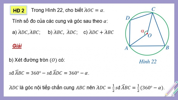 Giáo án điện tử Toán 9 cánh diều Bài 2: Tứ giác nội tiếp đường tròn