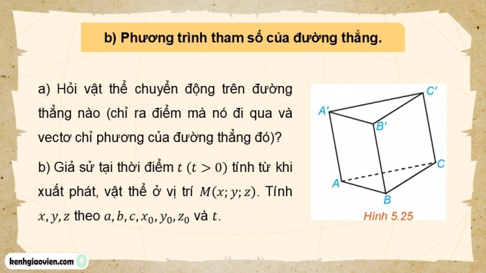 Giáo án điện tử Toán 12 kết nối Bài 15: Phương trình đường thẳng trong không gian