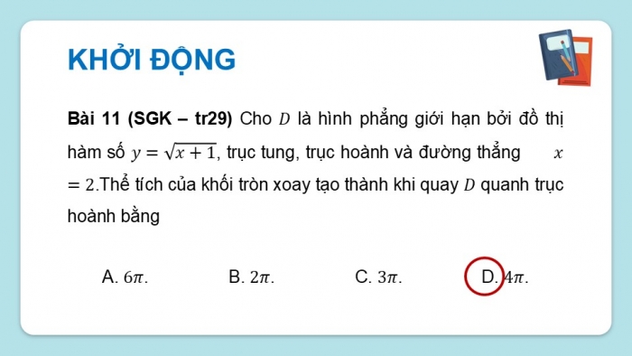 Giáo án điện tử Toán 12 chân trời Bài tập cuối chương IV