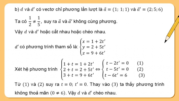 Giáo án điện tử Toán 12 chân trời Bài 2: Phương trình đường thẳng trong không gian (P2)