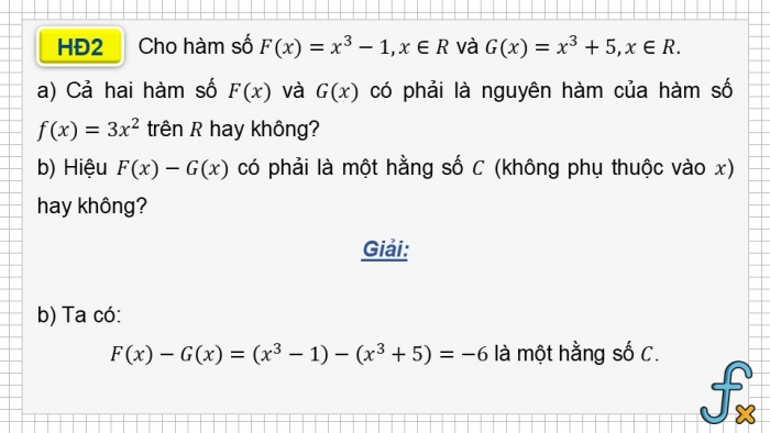 Giáo án điện tử Toán 12 cánh diều Bài 1: Nguyên hàm