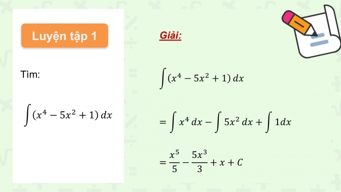 Giáo án điện tử Toán 12 cánh diều Bài 2: Nguyên hàm của một số hàm số sơ cấp