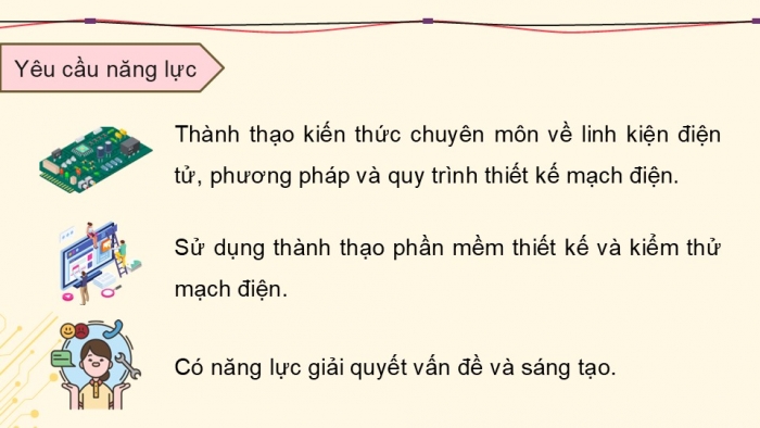 Giáo án điện tử Công nghệ 12 Điện - Điện tử Kết nối Bài 14: Ngành nghề và dịch vụ trong lĩnh vực kĩ thuật điện tử