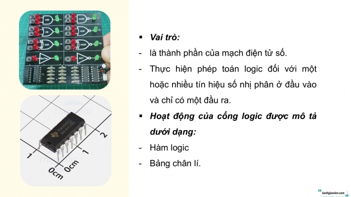 Giáo án điện tử Công nghệ 12 Điện - Điện tử Cánh diều Bài 21: Tín hiệu trong điện tử số và các cổng logic cơ bản