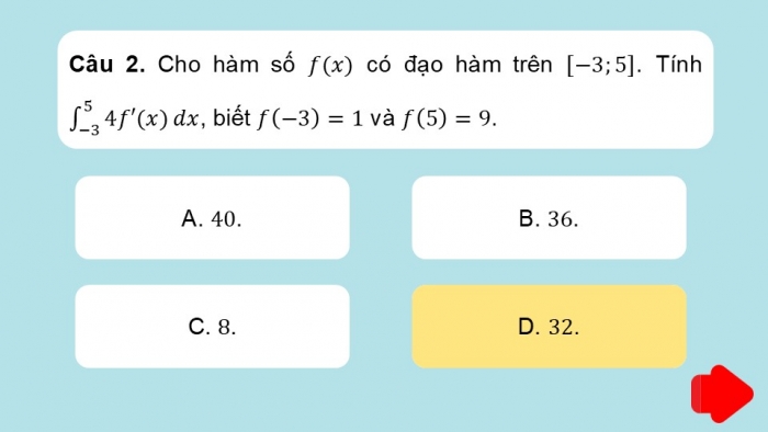 Giáo án điện tử Toán 12 cánh diều Bài tập cuối chương IV