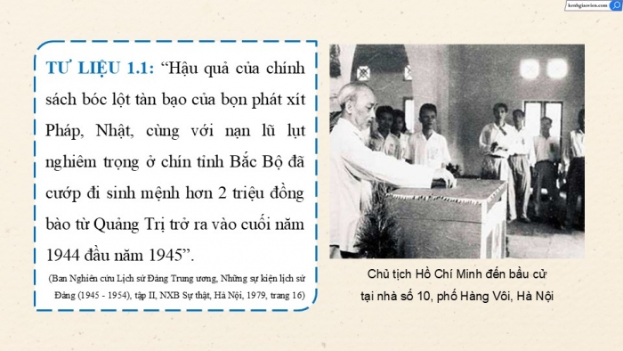 Giáo án điện tử Lịch sử 9 chân trời Bài 14: Xây dựng và bảo vệ chính quyền nước Việt Nam Dân chủ Cộng hòa (từ tháng 9 - 1945 đến tháng 12 - 1946)