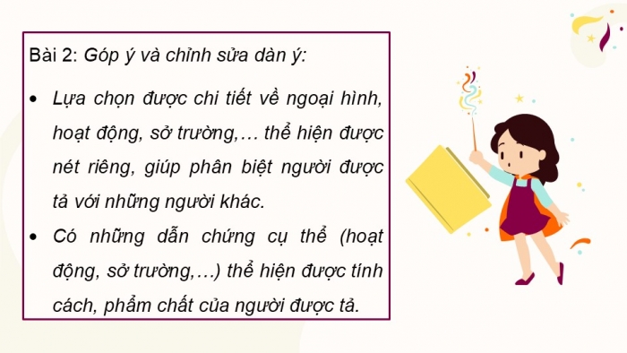 Giáo án điện tử Tiếng Việt 5 kết nối Bài 4: Lập dàn ý cho bài văn tả người