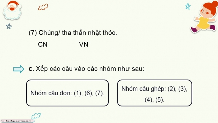 Giáo án điện tử Tiếng Việt 5 chân trời Bài 1: Câu đơn và câu ghép