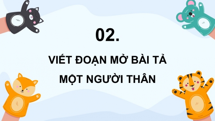 Giáo án điện tử Tiếng Việt 5 chân trời Bài 4: Viết đoạn mở bài cho bài văn tả người