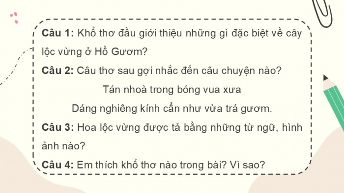 Giáo án điện tử Tiếng Việt 5 chân trời Bài 7: Lộc vừng mùa xuân