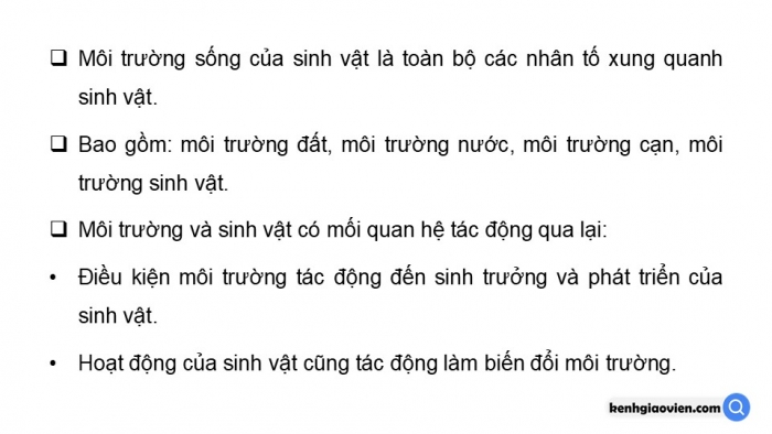 Giáo án điện tử Sinh học 12 kết nối Bài 23: Môi trường và các nhân tố sinh thái