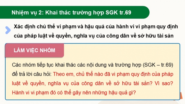 Giáo án điện tử Kinh tế pháp luật 12 kết nối Bài 9: Quyền và nghĩa vụ của công dân về sở hữu tài sản và tôn trọng tài sản của người khác