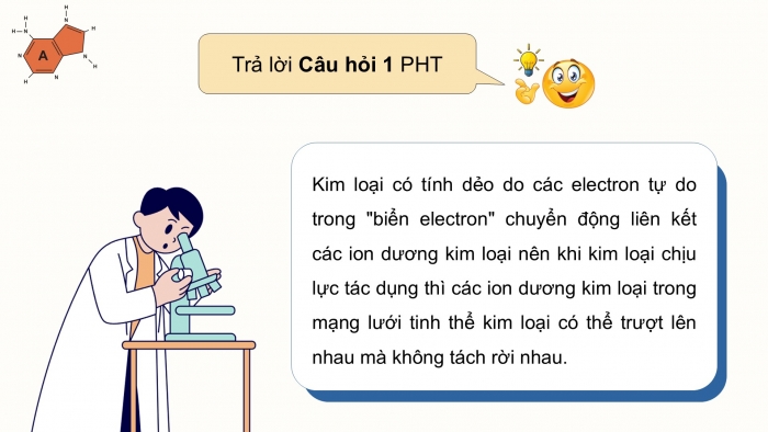 Giáo án điện tử Hoá học 12 kết nối Bài 19: Tính chất vật lí và tính chất hoá học của kim loại