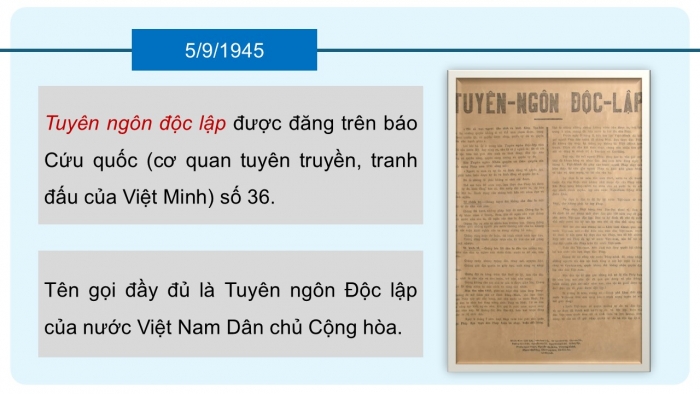 Giáo án điện tử Ngữ văn 12 cánh diều Bài 6: Tuyên ngôn Độc lập (Hồ Chí Minh)