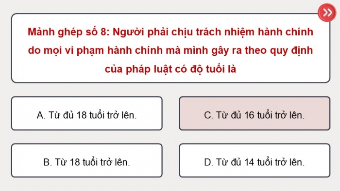 Giáo án điện tử Công dân 9 chân trời Bài 9: Vi phạm pháp luật và trách nhiệm pháp lí (P2)