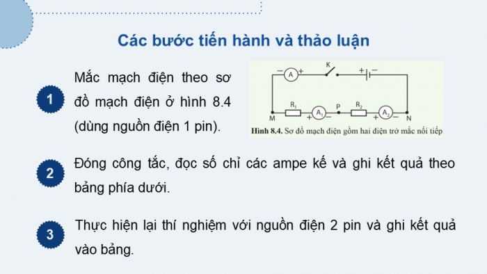 Giáo án điện tử KHTN 9 cánh diều - Phân môn Vật lí Bài 8: Đoạn mạch nối tiếp