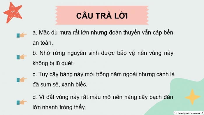 Giáo án điện tử Tiếng Việt 5 chân trời Bài 5: Luyện tập về cách nối các vế trong câu ghép