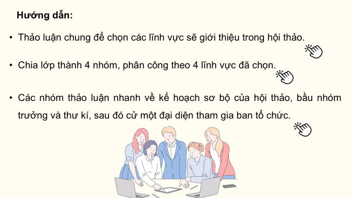 Giáo án điện tử Tin học ứng dụng 12 kết nối Bài 21: Hội thảo hướng nghiệp