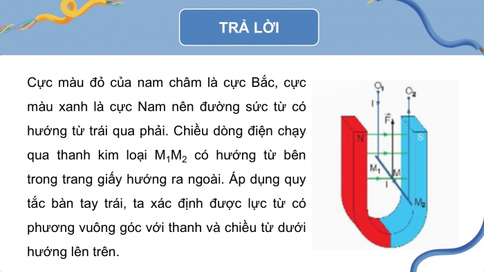 Giáo án điện tử Vật lí 12 kết nối Bài 15: Lực từ tác dụng lên dây dẫn mang dòng điện. Cảm ứng từ