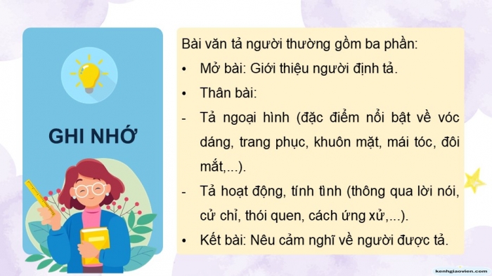 Giáo án điện tử Tiếng Việt 5 chân trời Bài 1: Bài văn tả người