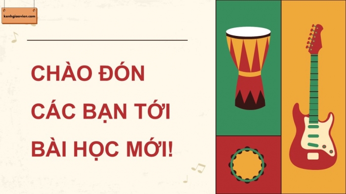 Giáo án điện tử Âm nhạc 9 chân trời Bài 13: Thường thức âm nhạc Trống paranưng và đàn k'lông pút, Nghe nhạc Mùa xuân đến