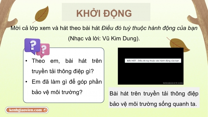 Giáo án điện tử Đạo đức 5 chân trời Bài 7: Môi trường sống quanh em