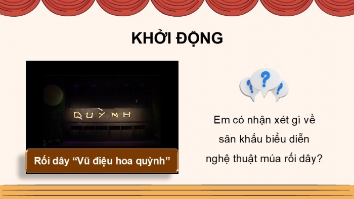 Giáo án điện tử Mĩ thuật 9 chân trời bản 1 Bài 10: Thiết kế sân khấu biểu diễn rối dây