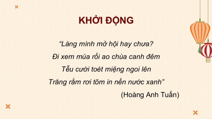 Giáo án điện tử Mĩ thuật 9 chân trời bản 2 Bài 12: Nghệ thuật múa rối nước