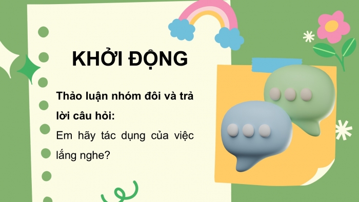 Giáo án PPT dạy thêm Tiếng Việt 5 chân trời bài 8: Bài đọc Hãy lắng nghe. Mở rộng vốn từ Hạnh phúc. Viết bài văn kể chuyện sáng tạo (Bài viết số 2)