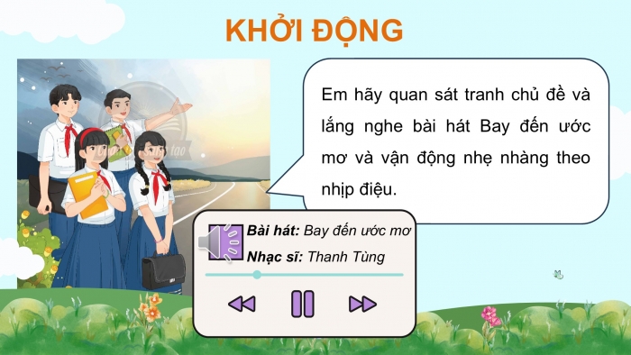 Giáo án điện tử Âm nhạc 9 chân trời Bài 9: Hát Bay đến ước mơ, Nhạc cụ thể hiện tiết tấu