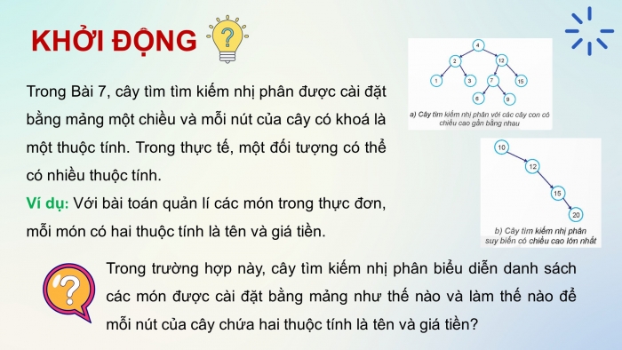 Giáo án điện tử chuyên đề Khoa học máy tính 12 kết nối Bài 8: Thực hành cây tìm kiếm nhị phân